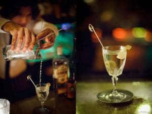 Servicio y presentación de un cocktail Bamboo
