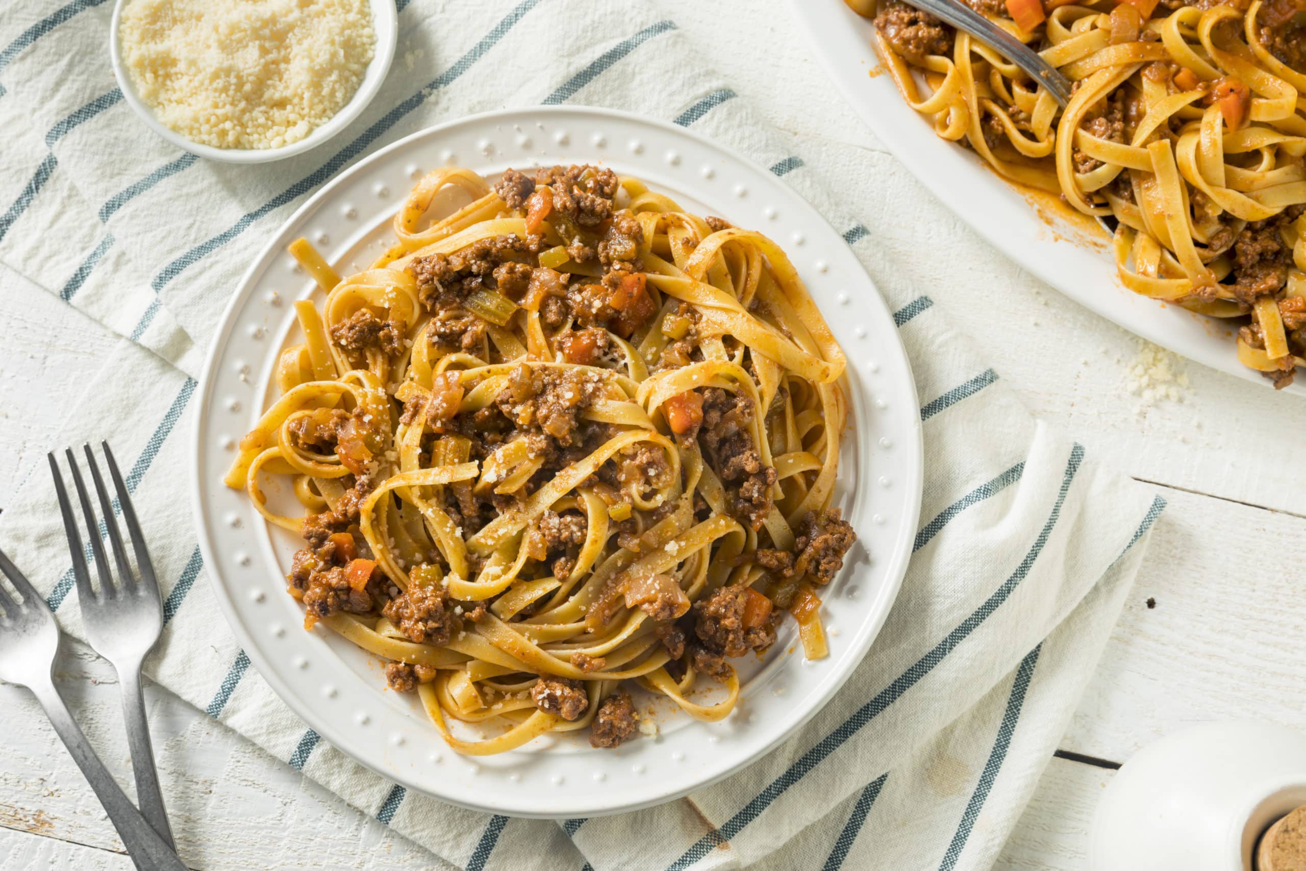 Bolognese vue de dessus